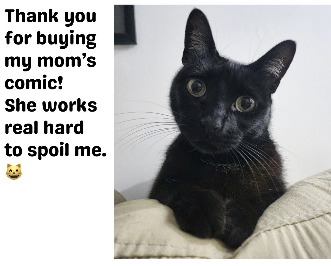 🌈 My kitty Cleo has something to say to all of you who have purchased my comic ✨(link in bio)