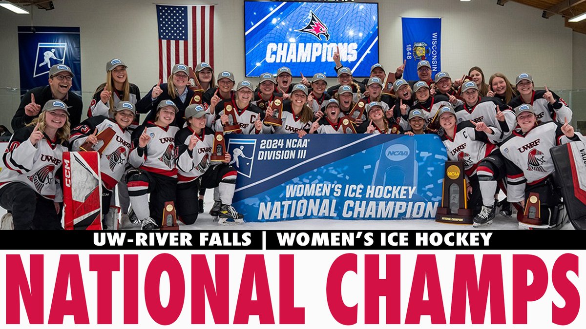 #WIACHKY | Congratulations <a href="/uwrffalcons/">UW-River Falls Athletics</a> on winning your first-ever NCAA women's ice hockey national championship with a 4-1 victory over Elmira College (NY)! It is also the first national title for a WIAC women's ice hockey program! 🏆

#ExcellenceInAction
#d3hky