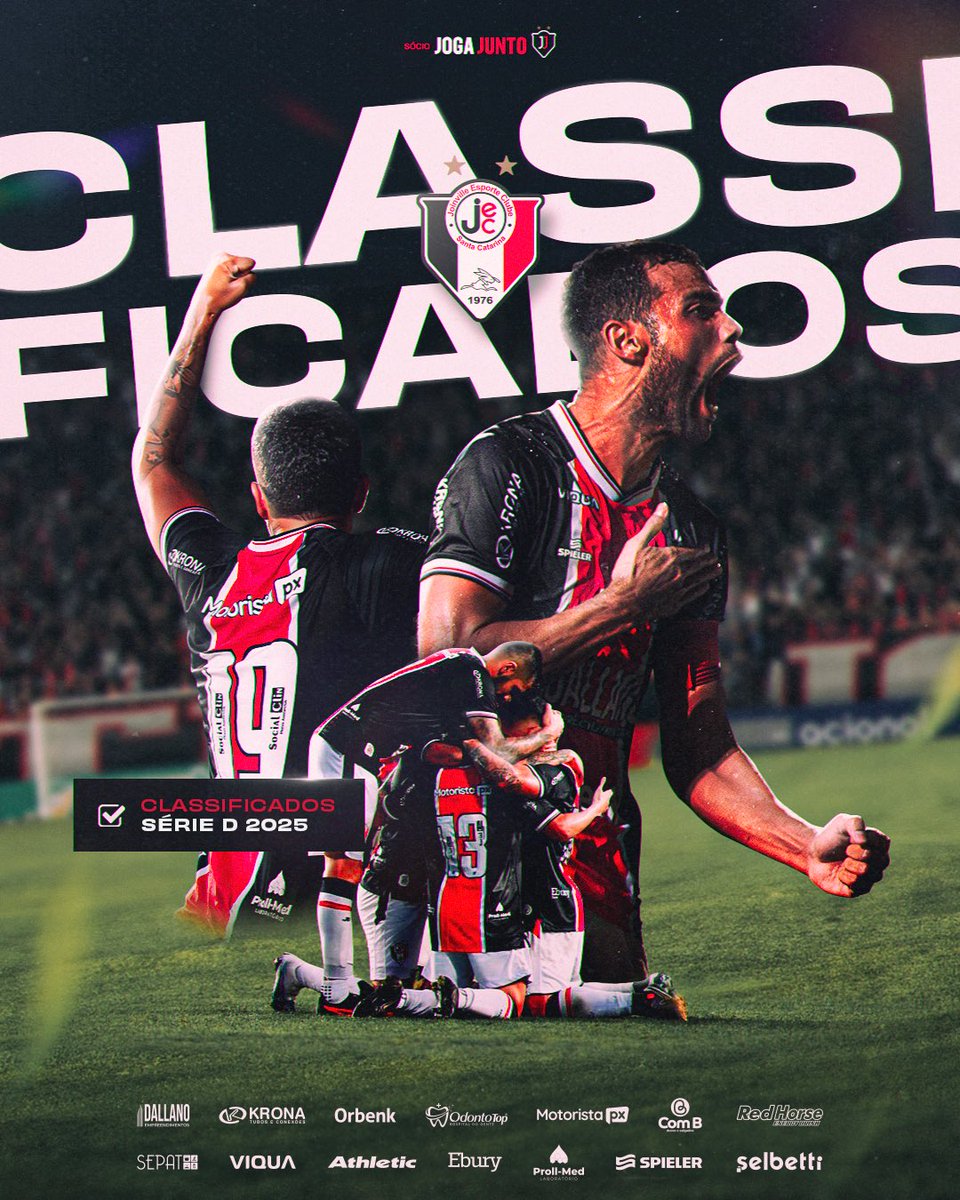 jec_online's tweet photo. O Joinville Esporte Clube está de volta ao Campeonato Brasileiro! ⚫️⚪️🔴

Obrigado torcedor por estarem sempre ao nosso lado. 

#JogaJunto https://t.co/CxzI2kkLyn