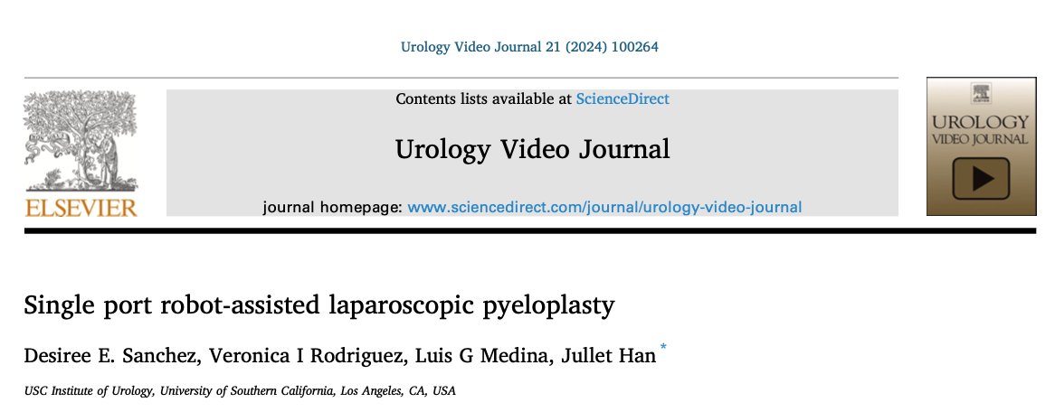 Single-Port Robotic-assisted Pyeloplasty 🤖✂️ Dive into our step-by-step technique and early observations: sciencedirect.com/science/articl… @USC_Urology @DesiSanchezMD @IntuitiveSurg @urovidjournal @drjkaouk