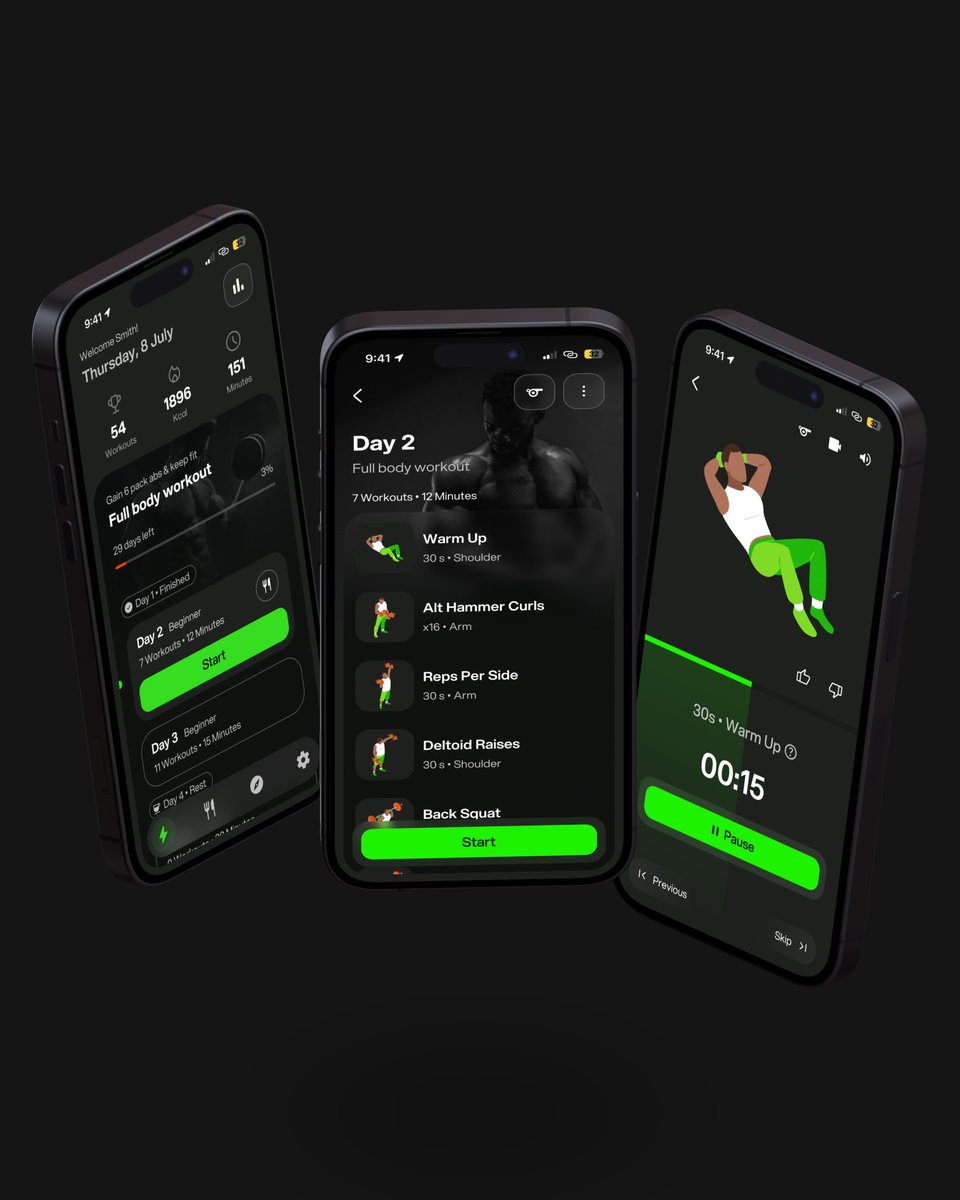 visualmamun's tweet photo. 💪 Fitness App UI

#uidesign #mobileapp #healthcare #fitness https://t.co/nIst8m0wPn