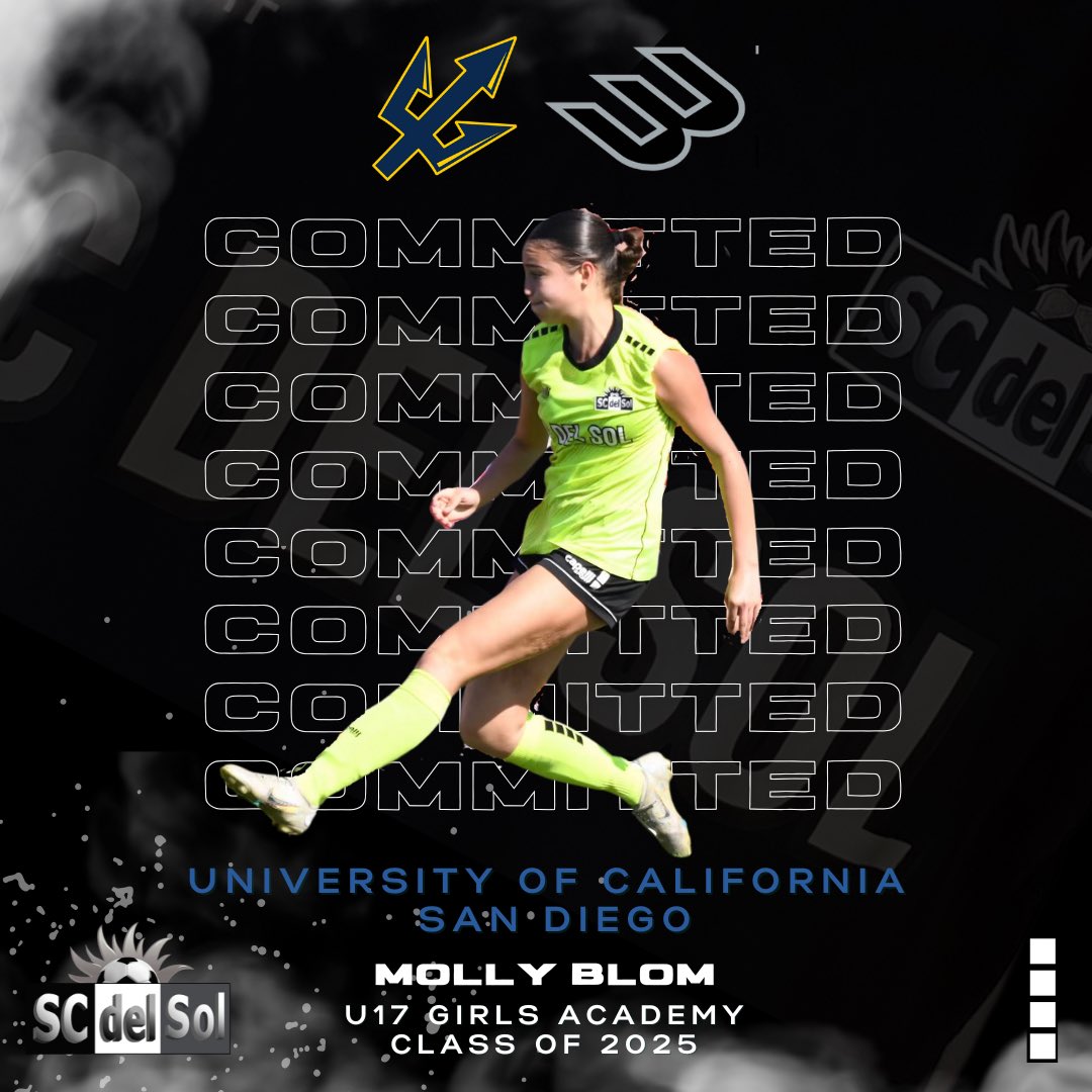 SCdelSol's tweet photo. 👧COMMITTED Molly Blom
⚽️ @UCSDwsoc
🏫 @BigWestSports
#Classof2025 #SCdelSol #GoTritons 🔱
Congratulations & Keep Working 💪
◼️◼️◼️◼️ https://t.co/0xN9Z14iTr