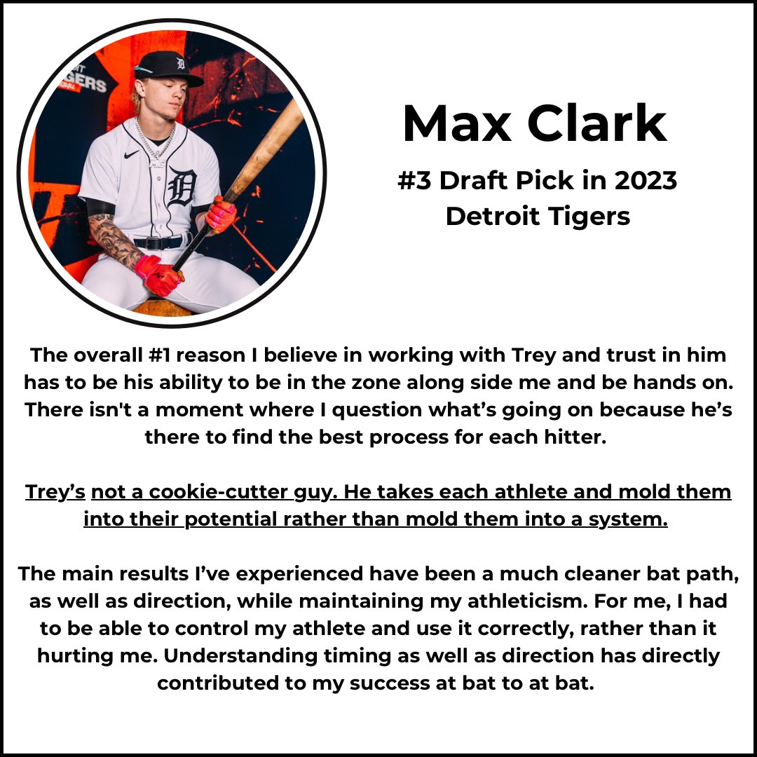 I’ve asked players that I train for testimonials for my new website.. 👇🏼👇🏼 - This one from @maxxclarkk13 makes me extremely proud of the environment I strive to create for hitters 🔥🔥 - If you want to train with me check out TreyHannam.com