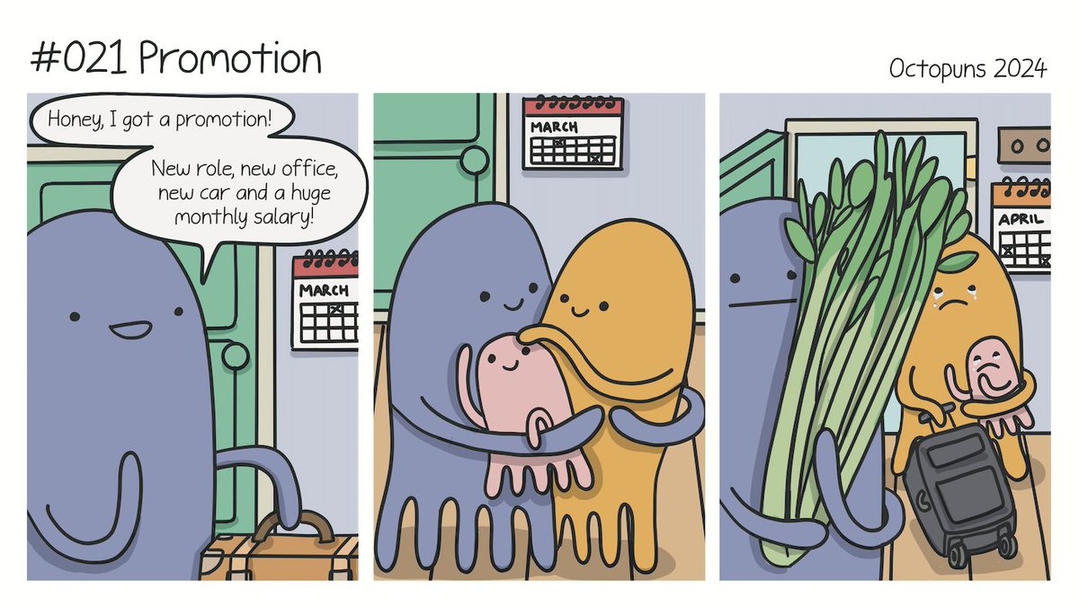 Octopuns's tweet image. Old Comic: #021 Promotion octopuns.com/2024/03/old-co… #puns #comics