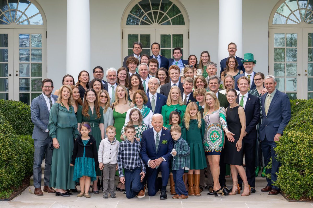 What an incredible photo. The entire Kennedy family pictured with President Biden this St. Patrick’s Day—except, of course, one Kennedy named RFK Jr. These are the real Kennedys.