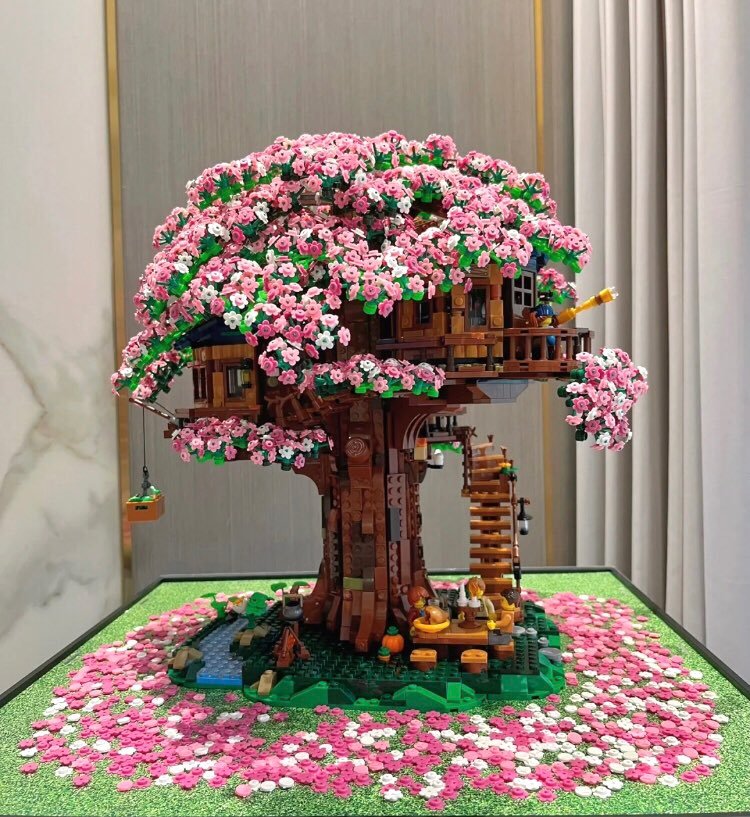 lovesickdoe's tweet photo. cherry blossom lego tree https://t.co/fMgtXWBcdd