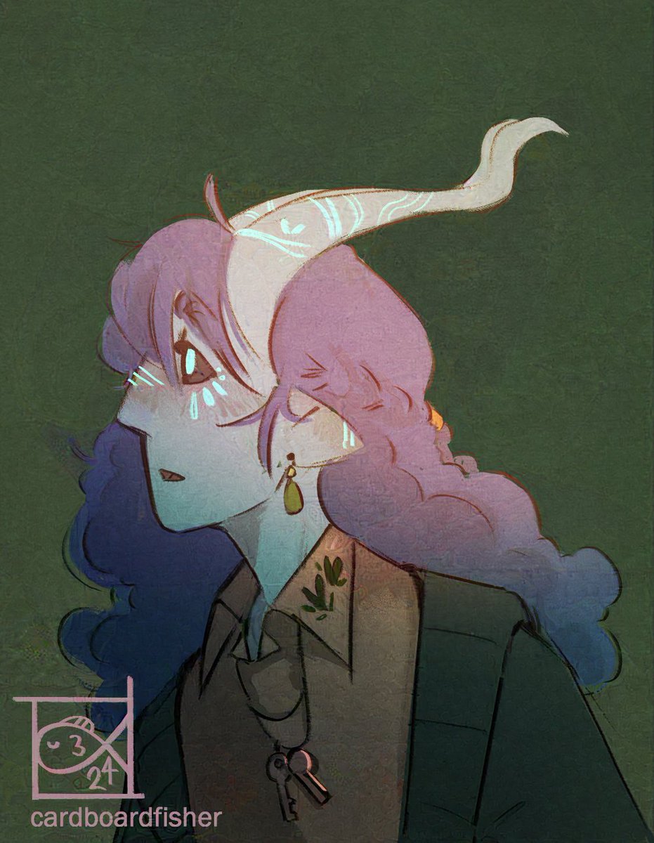 Been super busy with Uni &amp; work, so I'm yeeting out a real quick Eivariel portrait cause I'm brainrotting about my lil Tiefling Warlock so much