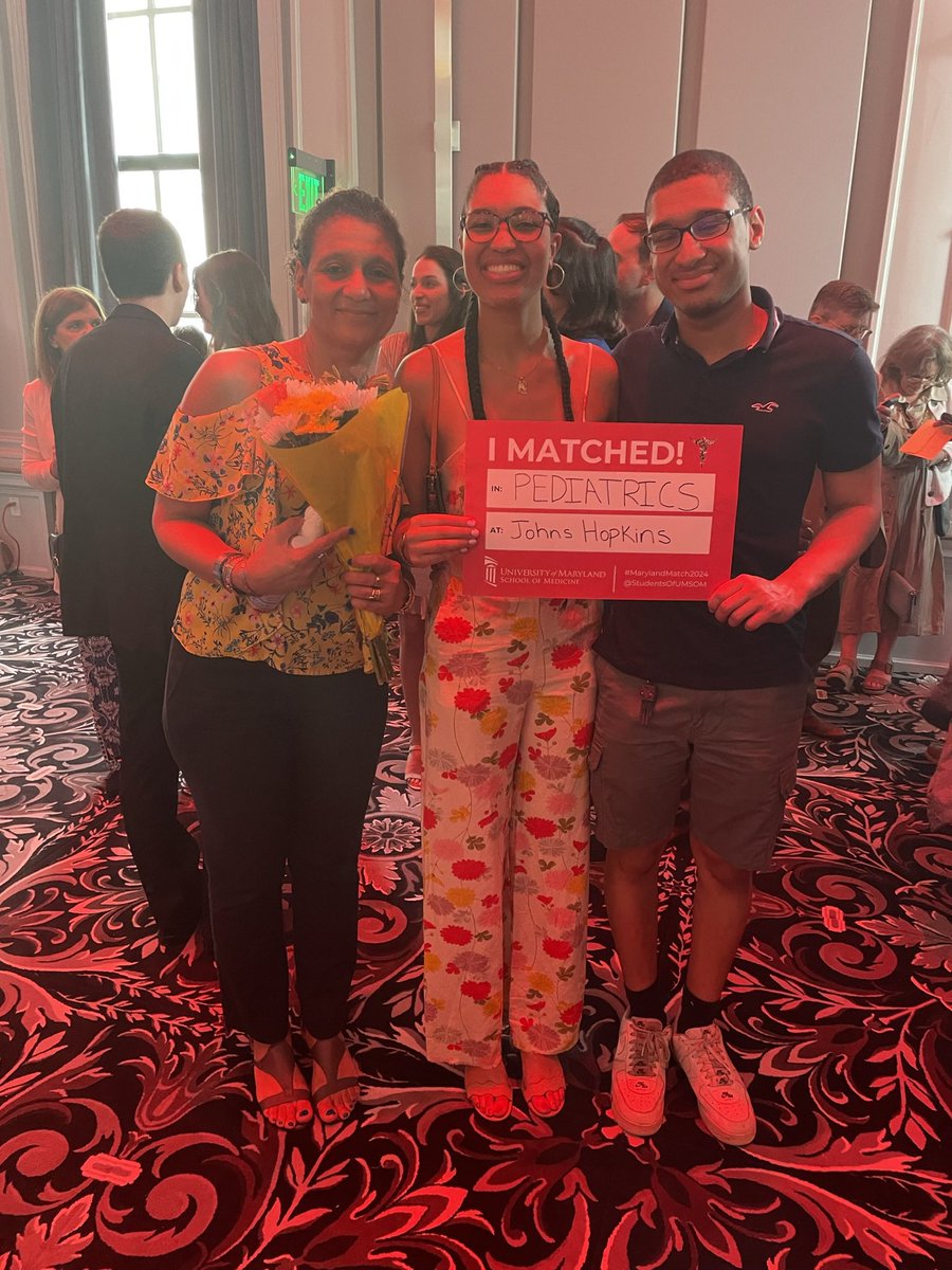 sarahtcurtis's tweet photo. Thrilled to start my journey as a pediatrician 👶🏽 👩🏽‍⚕️ at @HopkinsKids in June!! Couldn’t have done it without my village, thank you for always believing in me ❤️ just a Guinean-French immigrant with a big dream #Match2024 !!! https://t.co/qArWR5M5Os