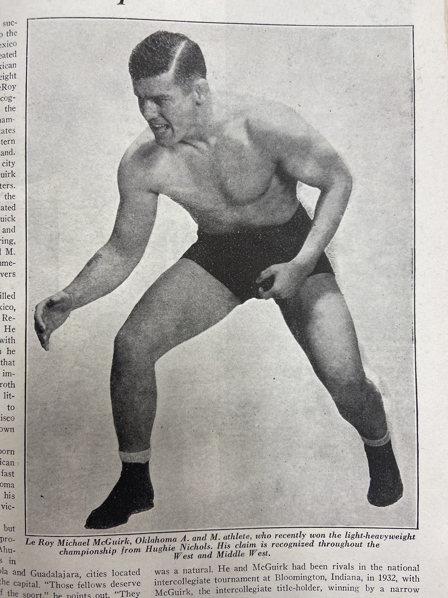 A young Le Roy Michael McGuirk, from the pages of <a href="/ringmagazine/">Ring Magazine</a>:

<a href="/ladyannouncer/">Mike McGuirk</a> <a href="/JRsBBQ/">Jim Ross</a> <a href="/Fgbrisco/">Gerald BRISCO 🤼‍♂️</a> @AlGetzWrestling <a href="/jon_boucher/">Jon Boucher</a> <a href="/okstate/">Oklahoma State Univ.</a> @oklahomaAandM <a href="/TimHornbaker/">Tim Hornbaker</a>