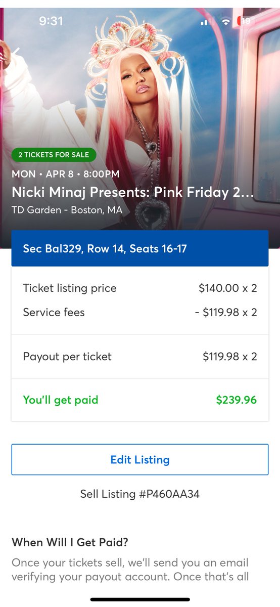 hey barbs unfortunately i’m not able to go to the boston show on april 8th anymore!! :( Im selling my two tickets on ticketmaster so take a look if ur interested ticketmaster.com/nicki-minaj-pr…

#NickiMinaj #nickiminajtour