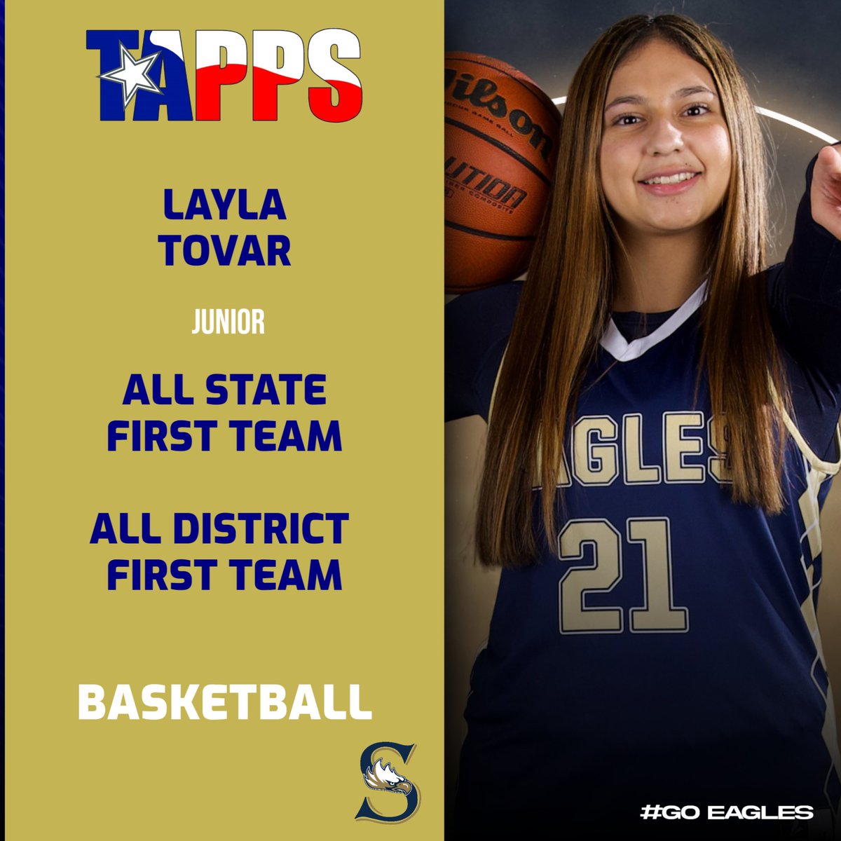 🌟 A Triumph on the Court! 🌟

We're ecstatic to announce that Layla Tovar has dominated on the court this season! 🎉🏆

🥇 Named as All-State First Team
🥇 Earned a spot on the All-District First Team
🏅 Recognized as the Most Outstanding Player

Well Done Layla!