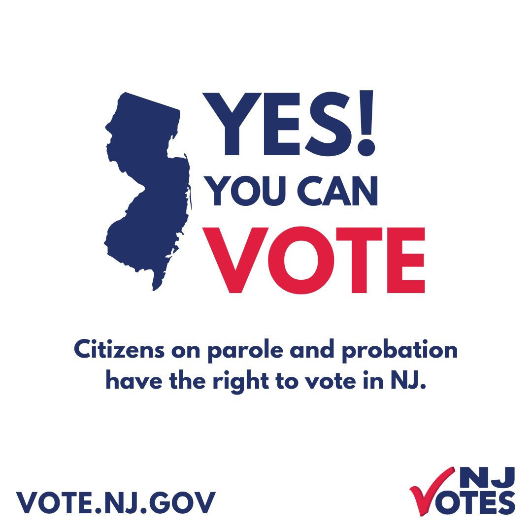 Sunday, March 17 marks the 4th anniversary of New Jersey restoring voting rights to people on parole and probation. Visit Vote.NJ.Gov to register to vote, check your registration, and find everything you need to know to be a New Jersey voter. #NJVotes