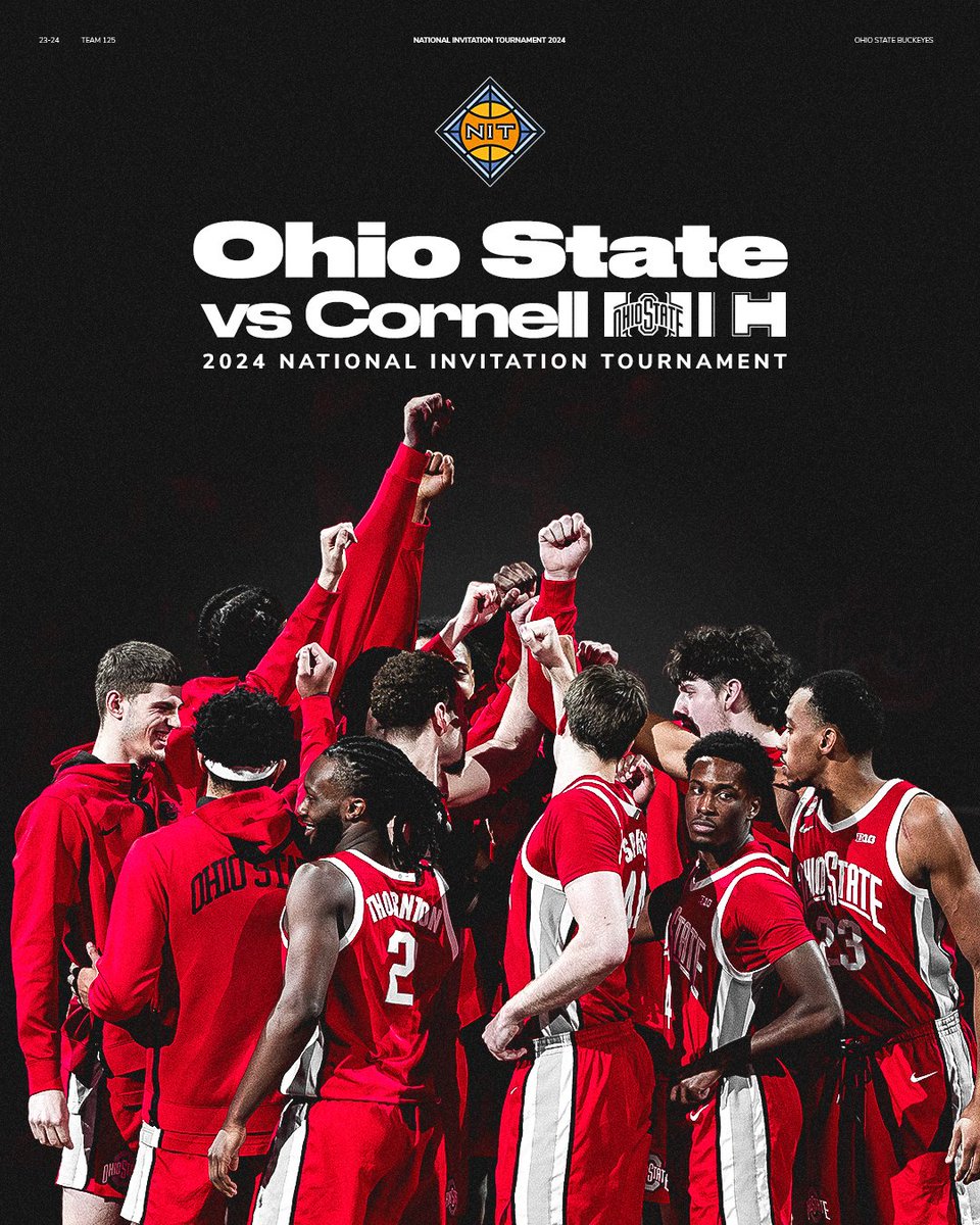 🏀Let's play some more basketball, shall we? We've officially accepted an invite to the NIT and will enter as a #2 seed, hosting the Cornell Big Red in the first round. @NITMBB | #GoBucks