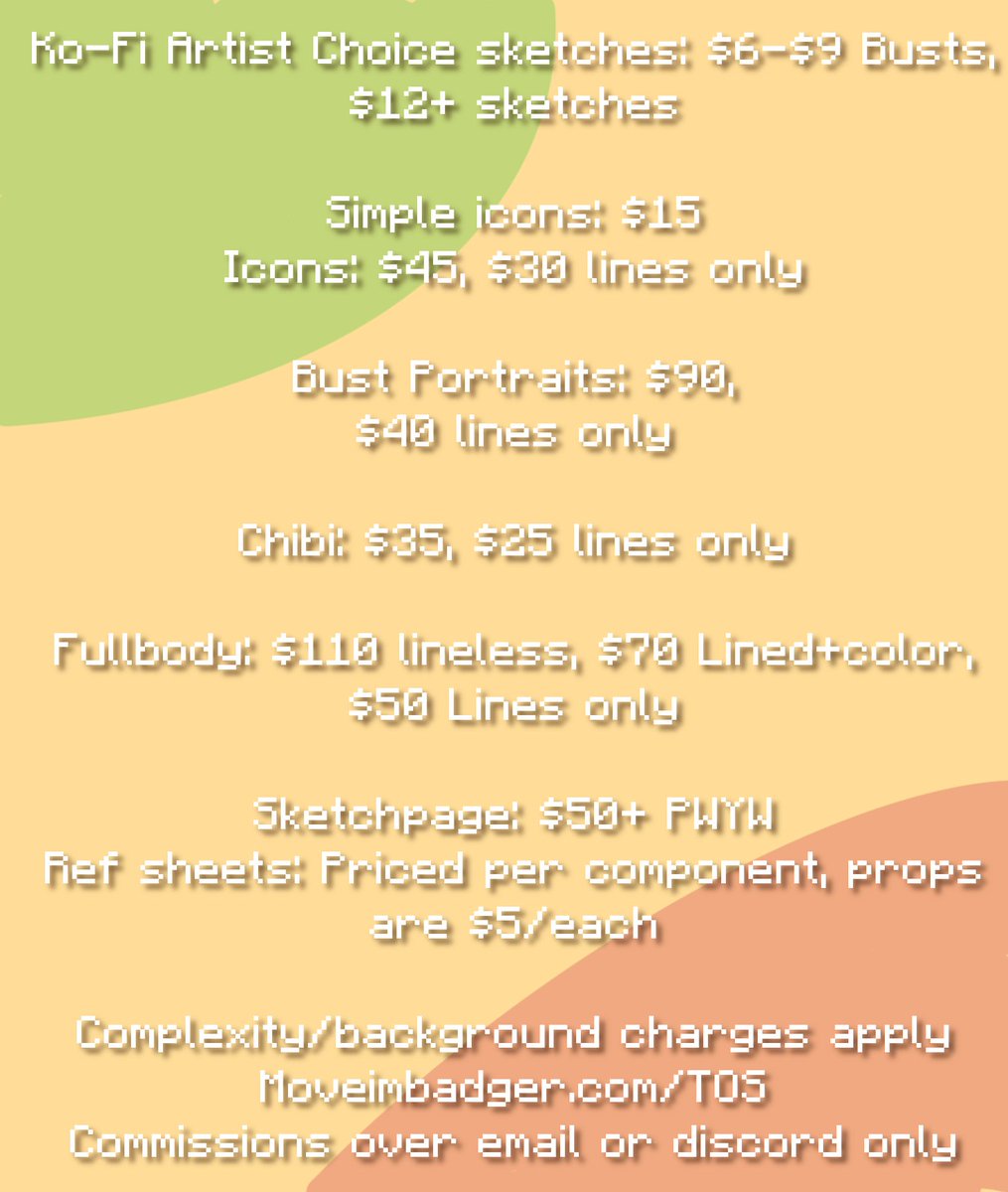 wulvie's tweet photo. Tentatively posting commission Ads here again, since the web is so splintered right now it's hard to get out there again 6_9 Anyways, do not DM me! email is in the first photo! or discord is @/moveimbadger!  thank you! https://t.co/VG6IBcMZyi