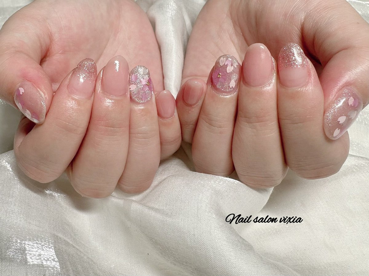 vixia123's tweet photo. 定額Bコースに新しい桜デザイン
早速オーダーしていただきました
こちらは桜の花びらを埋め込み2層になっているトレンドデザインです♪
とっても可愛いかったです♪

サンプルカラー https://t.co/iN1R3CY2yi