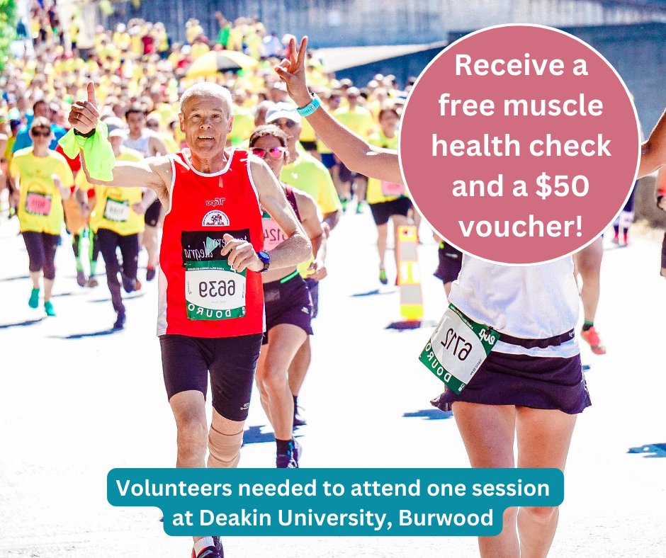 Are you 65+ and have engaged in long-term competitive sports? We’re looking for Melbourne participants for a new study measuring muscle health in older athletes. Interested? Learn more: bit.ly/49TqISL @deakinresearch