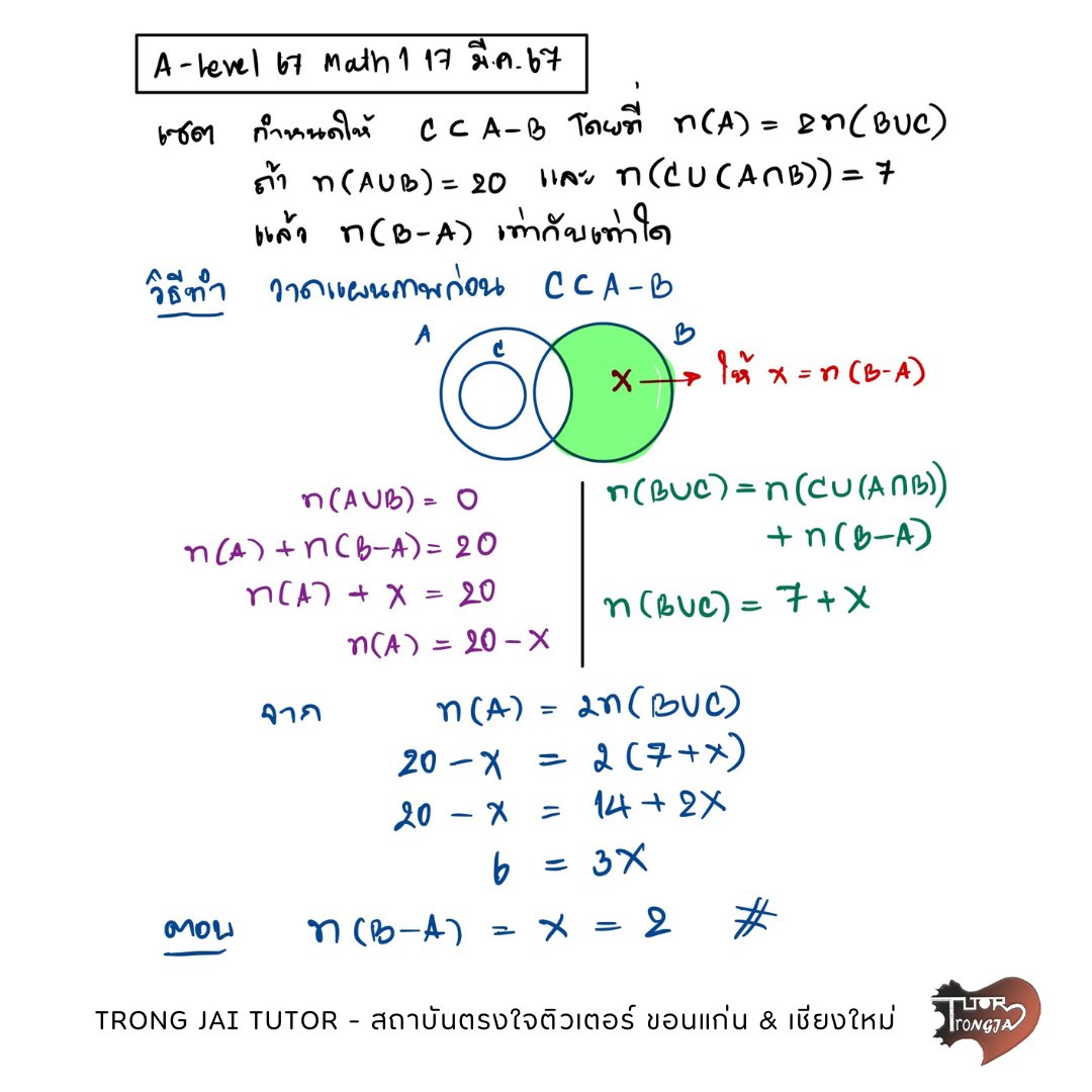 Trong Jai Tutor - สถาบันตรงใจติวเตอร์ tweet media