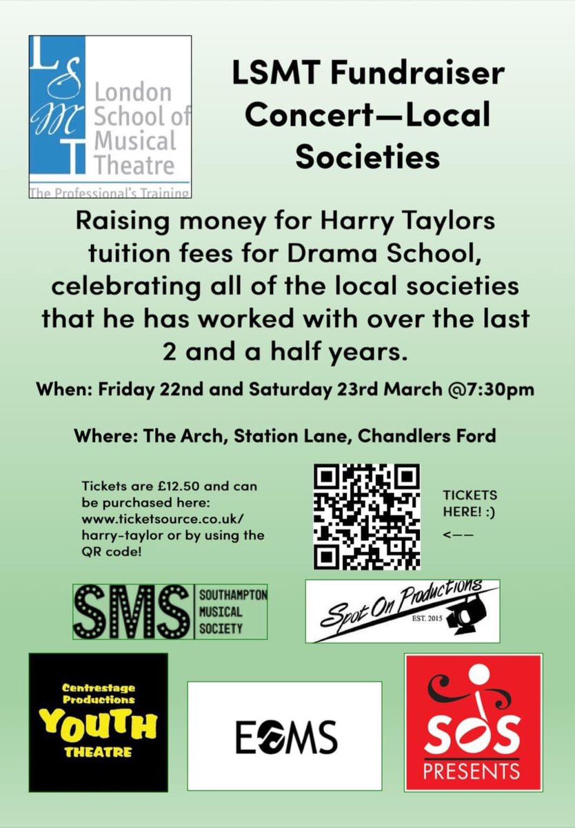 One of our (and other local groups’) most talented recent young members is funding himself through stage school. If you’re near Southampton and can support his concerts this coming weekend, also working with children’s cancer charity @BenLegacyOfLove, please do! @TheLSMT