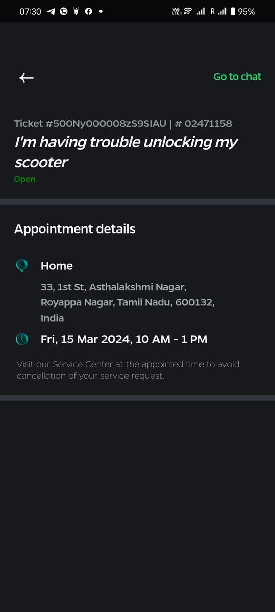 memahee's tweet photo. @OlaElectric Service appointment is on 5th March, still no one came and no one called, everytime facing same issue with home service https://t.co/QsDwKxJWyt