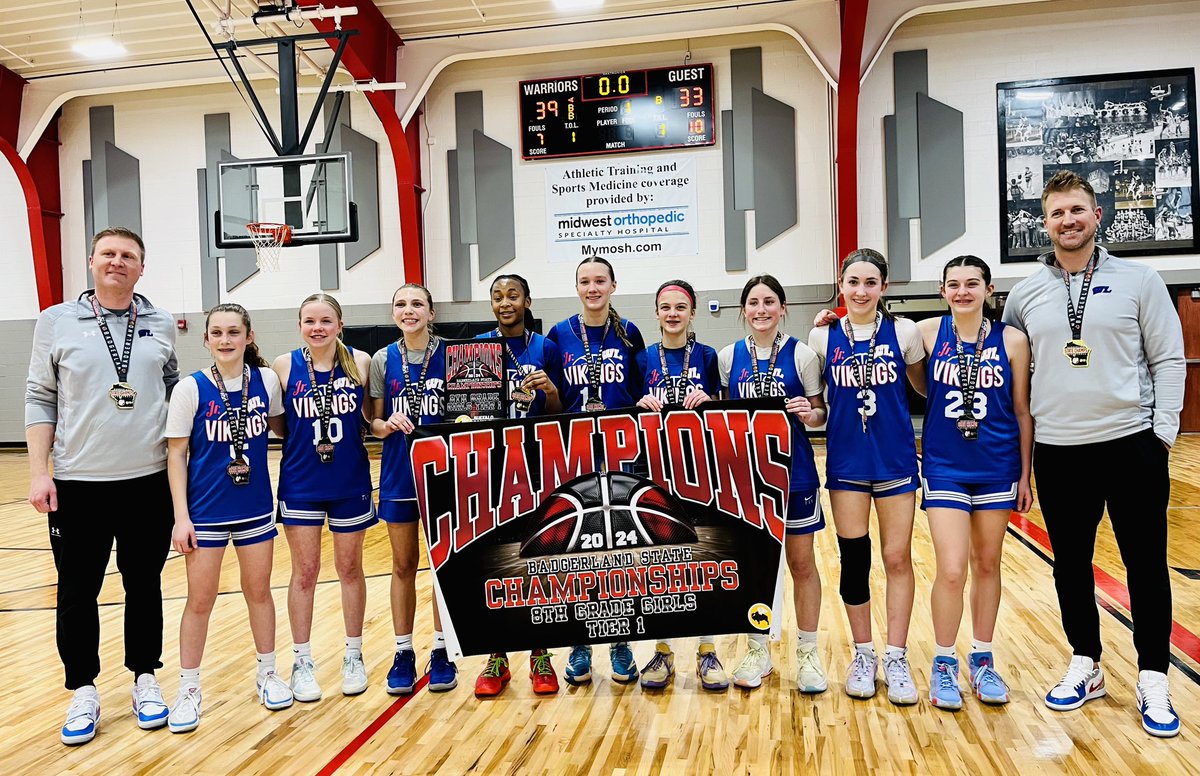 Congratulations to our 8th grade Jr. Vikings for winning the Badgerland this past weekend. Extremely excited to have these ladies join us at Wisco next fall!
