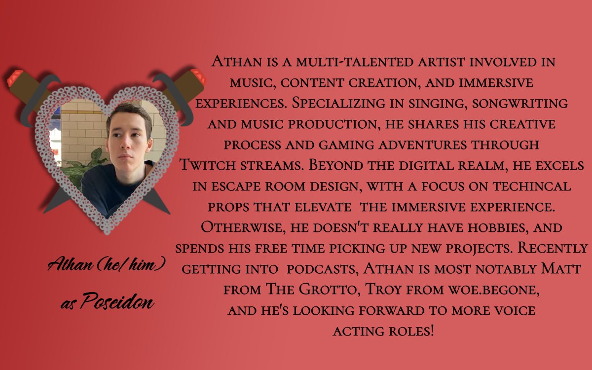 Sliding into #AudioDramaSunday late but with some very exciting news as we are now able to share the first of our 2 new cast members who will be rounding out our pantheon! Poseidon has found his way onto our shores and will be played by the incredible @athansmusic!