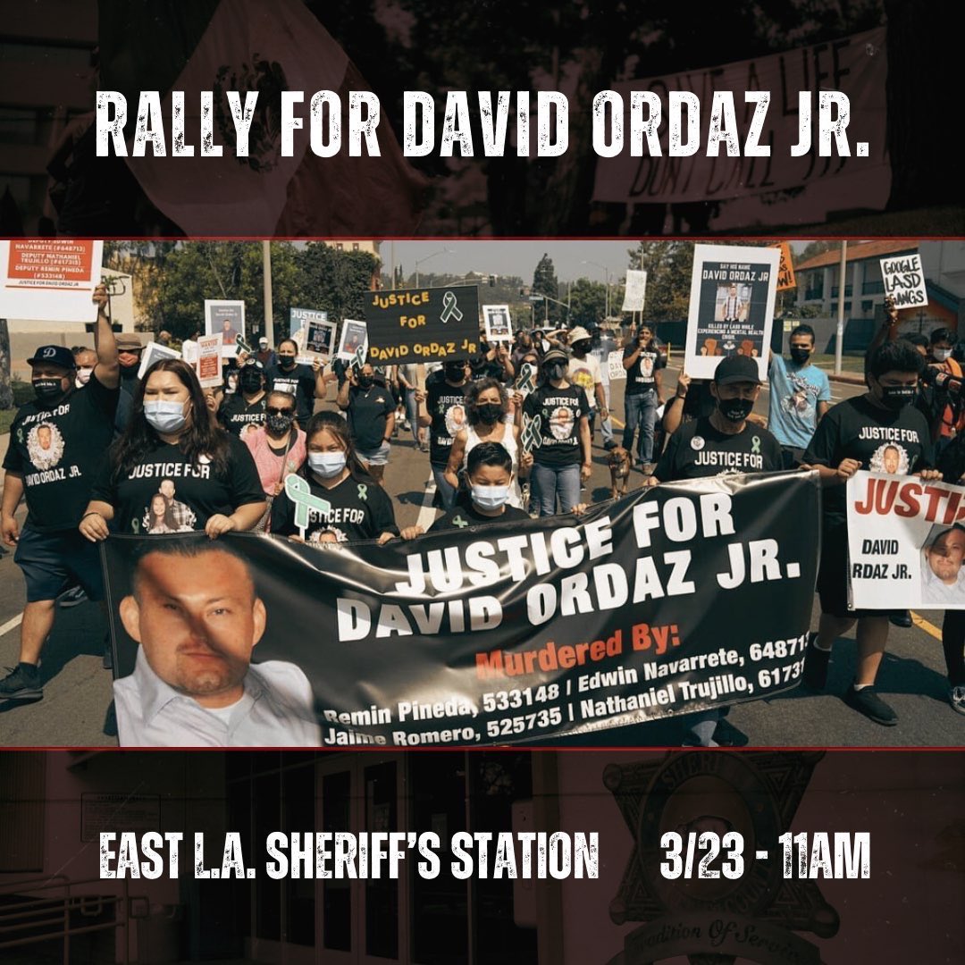 You comin Sat? Pull up 📍East Los sheriff station #JusticeForDavidOrdazJr