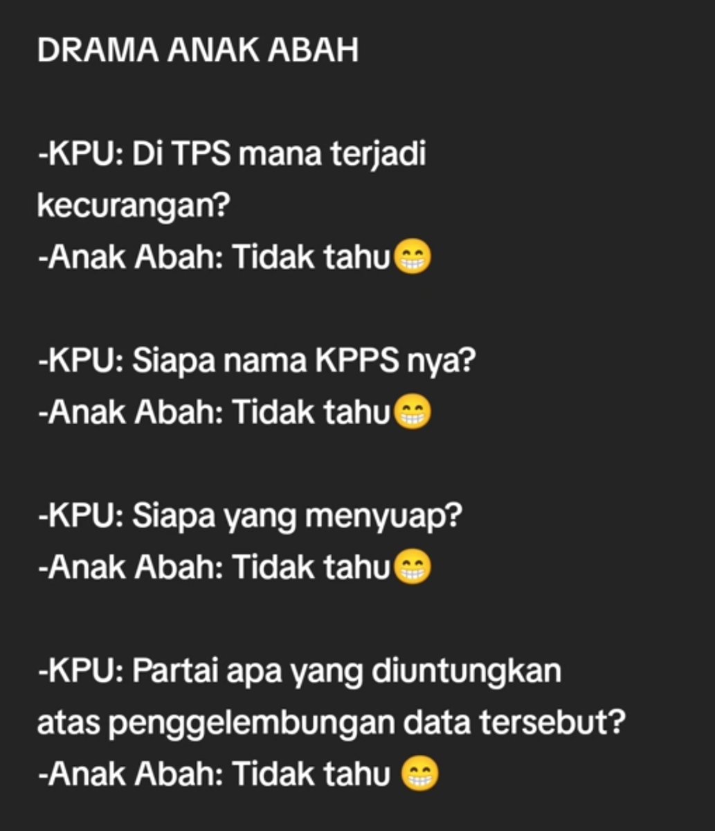 Hahahaha.. ini sudah bener2 parah. Dia yg menuduh tapi ditanya malahan tidak tau ..