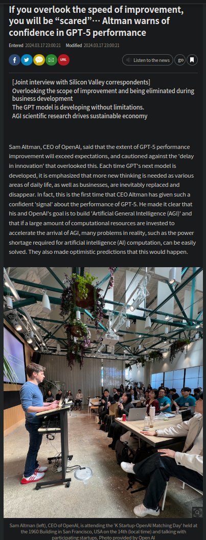 New details about GPT-5 from Sam Altman He’s basically admitting that GPT-5 will be a massive upgrade from GPT-4, so we can expect a similar jump from 3 to 4. ''If you overlook the pace of improvement, you'll be 'steamrolled'... Altman is confident in the performance of GPT-5 and…