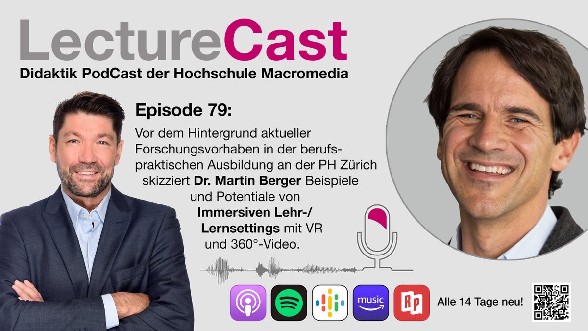 Hebbel-Seeger (@ahs_hh) on Twitter photo "Stell dir vor" ist der Anwendungsbezug in der Lehre von gestern. Immersive Settings mit VR & 360-Grad-Video bringen die Situierung des Lernens gleich mit. In Episode 79 des <a href="/hs_macromedia/">Hochschule Macromedia</a> #LectureCast spreche ich mit Dr. Martin Berger von der PH Zürich: podcasters.spotify.com/pod/show/macro… "Stell dir vor" ist der Anwendungsbezug in der Lehre von gestern. Immersive Settings mit VR & 360-Grad-Video bringen die Situierung des Lernens gleich mit. In Episode 79 des <a href="/hs_macromedia/">Hochschule Macromedia</a> #LectureCast spreche ich mit Dr. Martin Berger von der PH Zürich: podcasters.spotify.com/pod/show/macro…