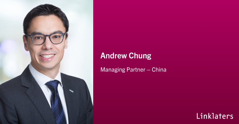 LinklatersAsia's tweet photo. 👋 Linklaters is pleased to announce that Andrew Chung has been appointed as Managing Partner – China. Andrew takes over from William Liu who will continue in his role as Asia Regional Managing Partner.