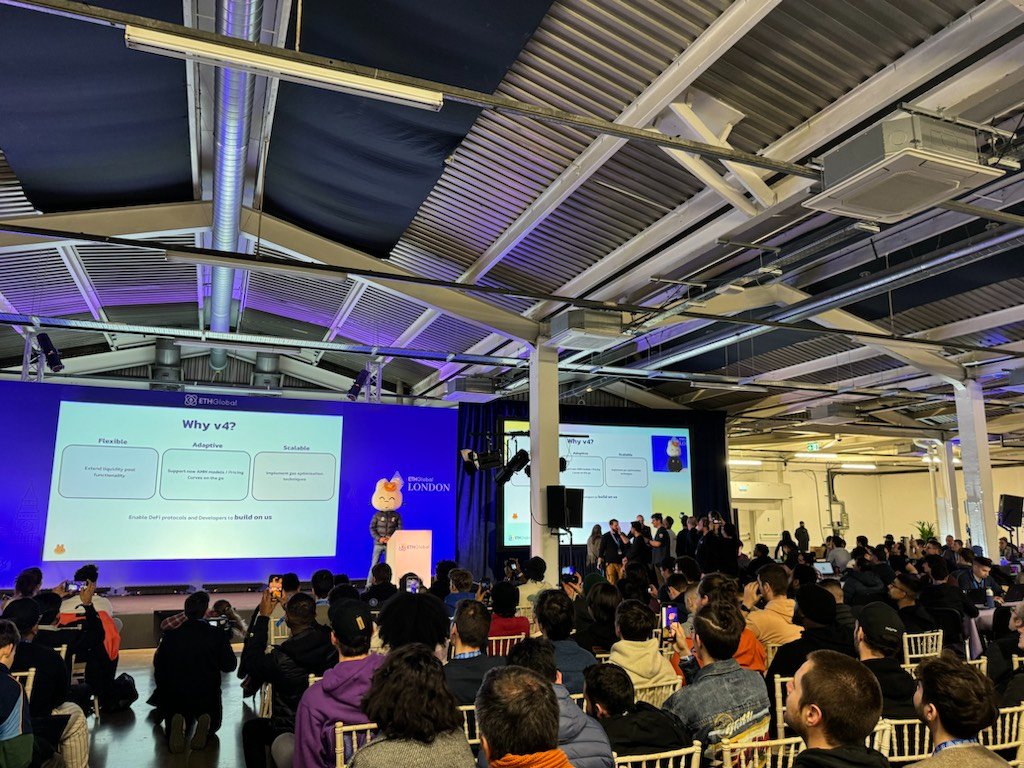 PancakeSwap's tweet photo. 🎉ETHGlobal London has come to an end! Thanks to the @ETHGlobal team @jacobwillemsma, @onunoreis, and to everyone who participated, shared insights, and fueled the discussion about PancakeSwap v4 and DeFi. 🥞

🙏We're deeply grateful for your overwhelming support. Dive deeper into our v4 innovations by checking out the announcement blog and whitepaper:

🎓https://t.co/rZDppnUKh5
✍🏻https://t.co/unyyglrw5c