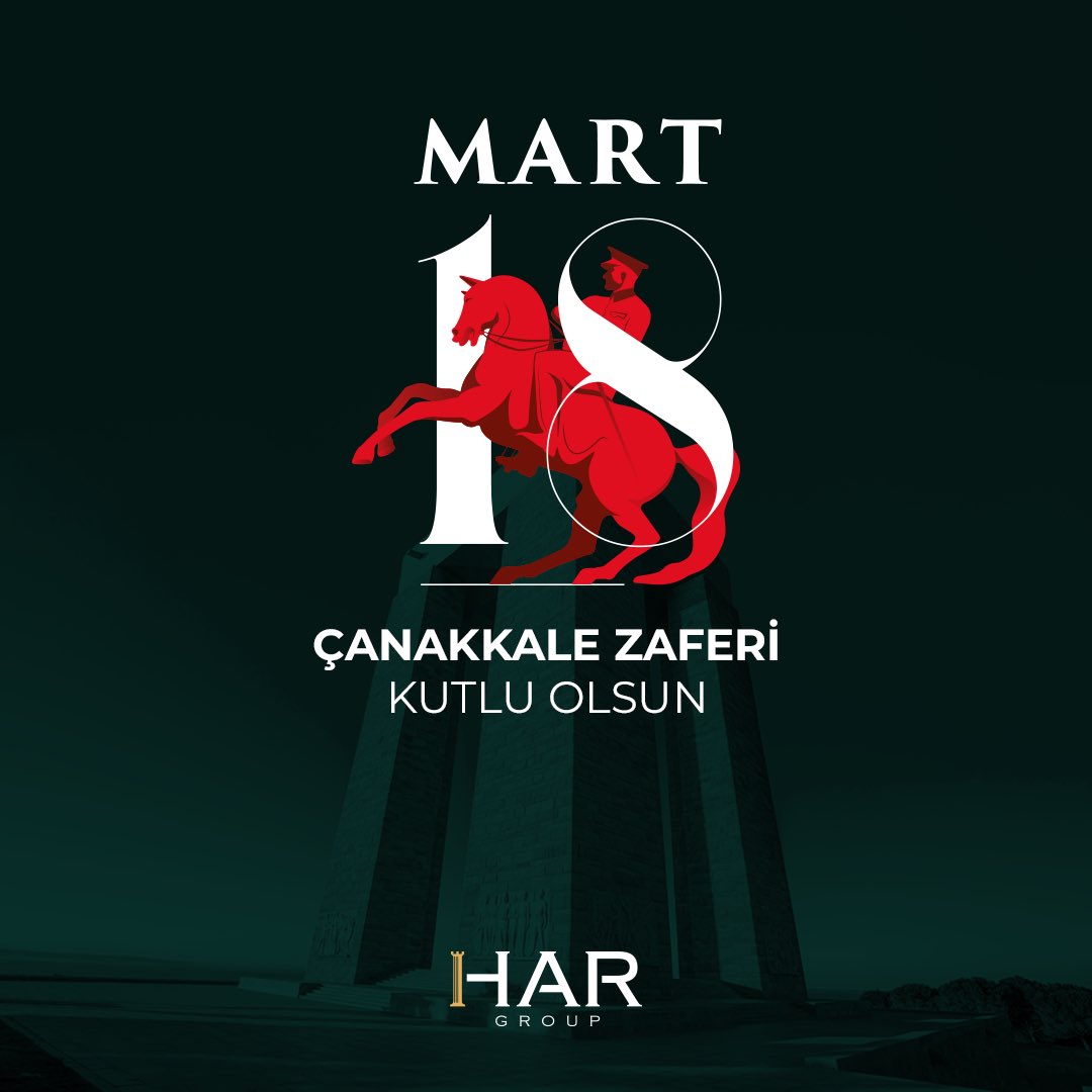 hargroup_tr's tweet photo. Çanakkale Zaferi’nin 109. yılı kutlu olsun!
Gazi Mustafa Kemal Atatürk'ü ve aziz şehitlerimizi rahmet, minnet ve saygıyla anıyoruz. 🇹🇷
#18Mart #ÇanakkaleZaferi #HarGroup https://t.co/QWpEXWaiKi