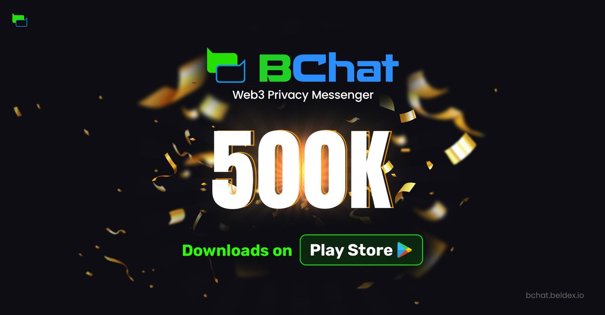 🥳Excited to announce that #Bchat crossed 500K Downloads on @GooglePlay Stepping towards the next milestone💪 More updates are yet to come😎 Stay tuned & Keep supporting‼️ Download your BChat here⤵️ Play Store: play.google.com/store/apps/det… App Store: apps.apple.com/in/app/bchat-m…