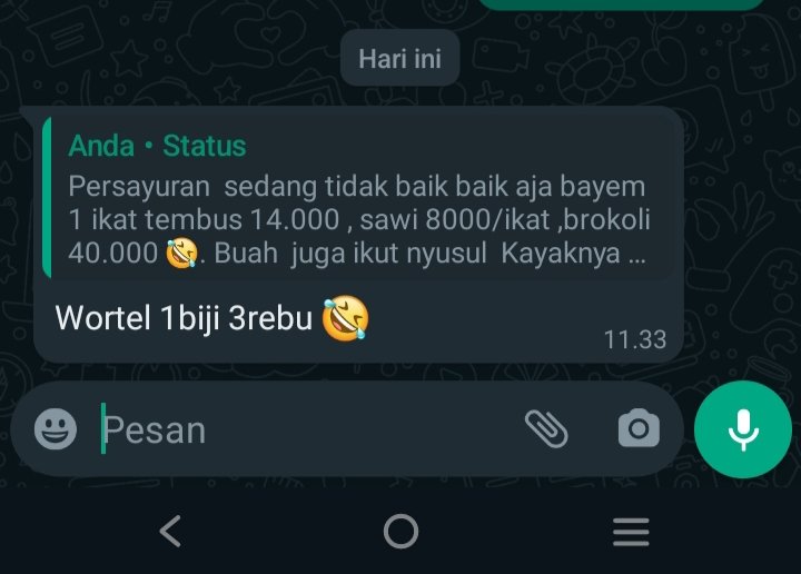 bunda_macan's tweet photo. Harga sayur sedang tidak baik baik saja di semarang, semoga lekas baik baik saja https://t.co/V5q3XmBZFW