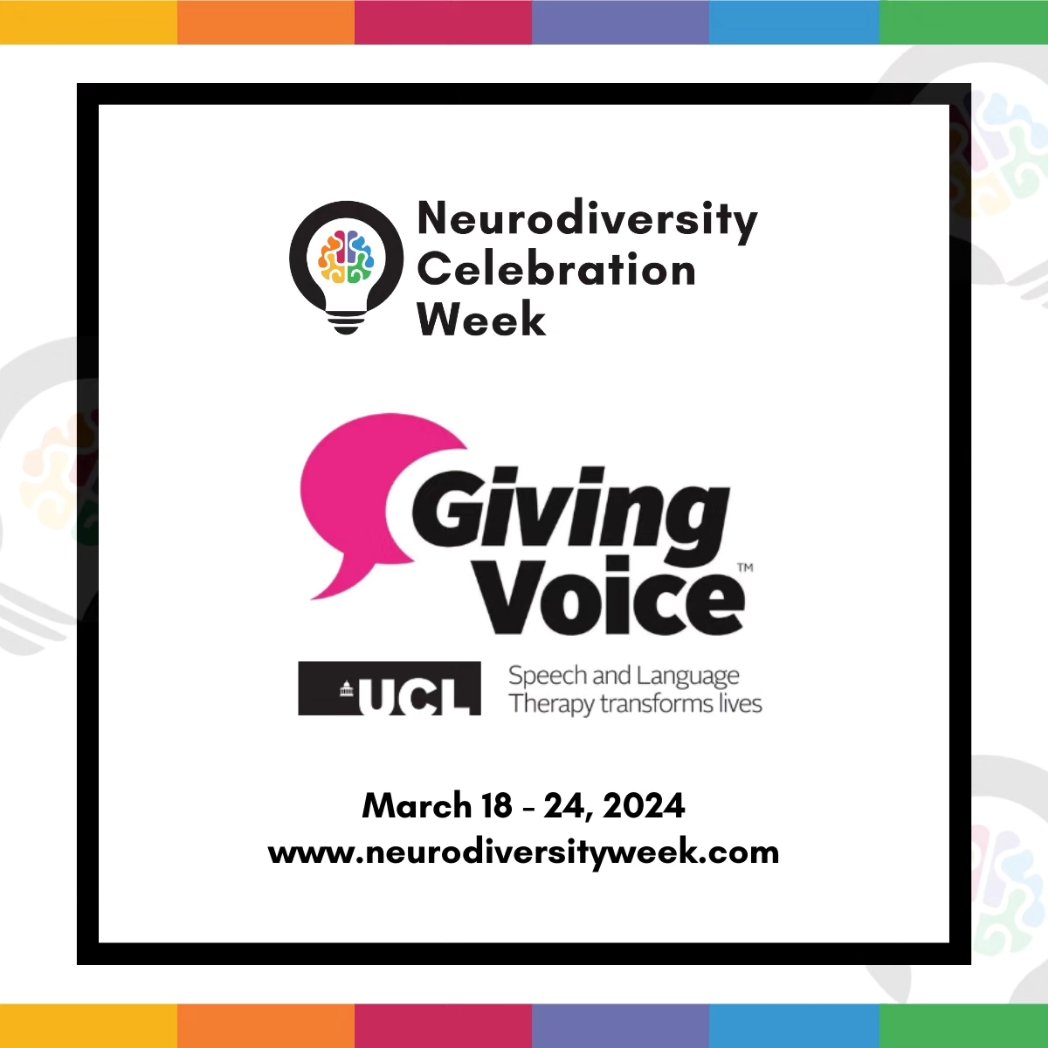 UCLGivingVoice's tweet photo. We’re proud to be supporting Neurodiversity Celebration Week 2024! 🌟

Neurodiversity Celebration Week is a worldwide initiative that challenges stereotypes and misconceptions about neurological differences.

#NeurodiversityCelebrationWeek #NeurodiversityWeek #NCW #ThisIsND #SLT https://t.co/G4TQMRvVkA