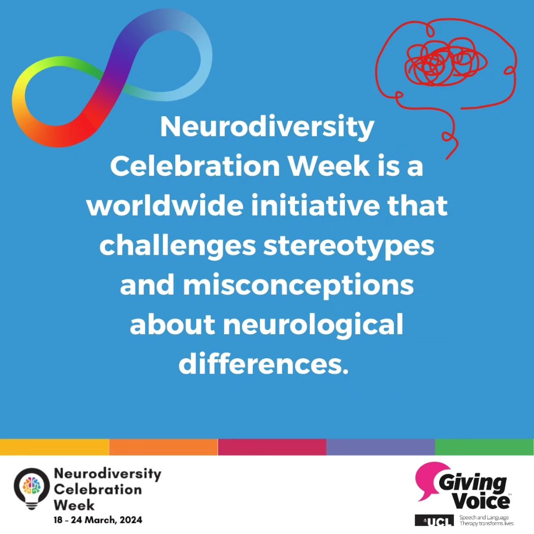 UCLGivingVoice's tweet photo. We’re proud to be supporting Neurodiversity Celebration Week 2024! 🌟

Neurodiversity Celebration Week is a worldwide initiative that challenges stereotypes and misconceptions about neurological differences.

#NeurodiversityCelebrationWeek #NeurodiversityWeek #NCW #ThisIsND #SLT https://t.co/G4TQMRvVkA