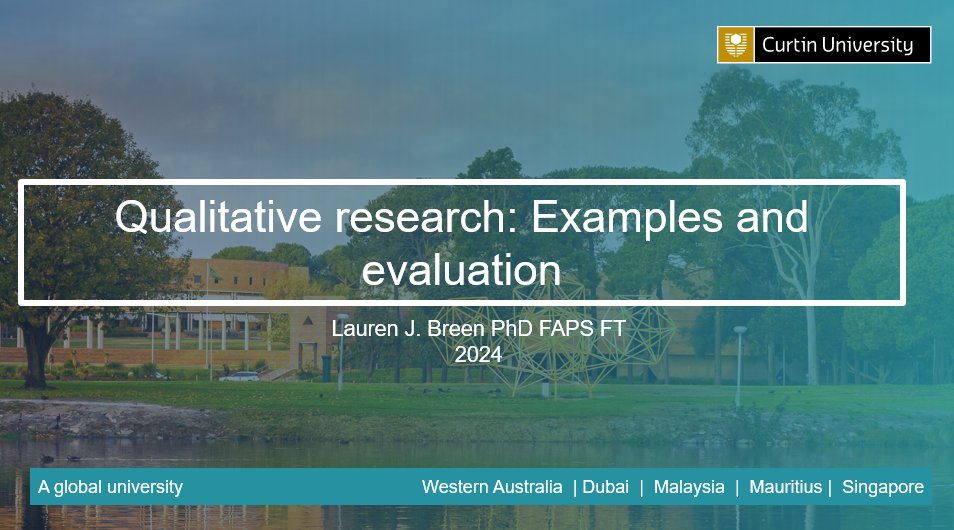 Had fun today teaching #CurtinUni 3rd year medical students all about qualitative research - what it is (and isn't), its relevance to practice, how to optimise the quality of the research, and how to evaluate qualitative studies.