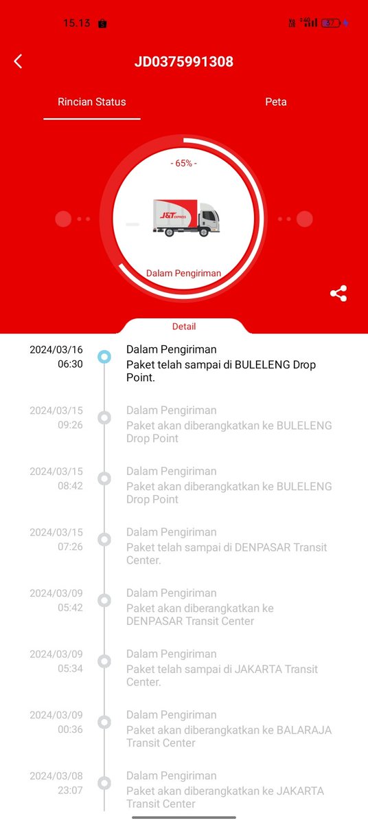 weningtyasp's tweet photo. @jntexpressid tolong dong di follow up. Ini paket dah 2 hari diem disini Lo. Udah chat cs juga gak ada progres. Masa pengiriman dr tgl 8 Maret belum sampai. https://t.co/f2QatcIhbk