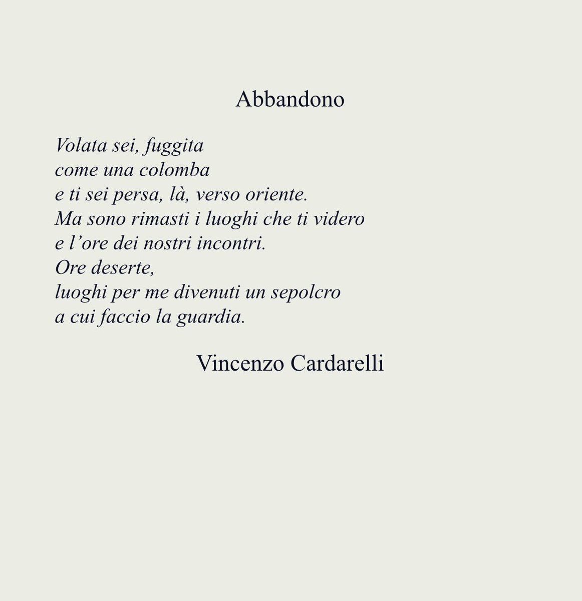 La Poesia del Lunedì. La fine di un amore lascia sempre un vuoto. Restano i ricordi di luoghi, situazioni, momenti felici. Vincenzo Cardarelli: Abbandono.