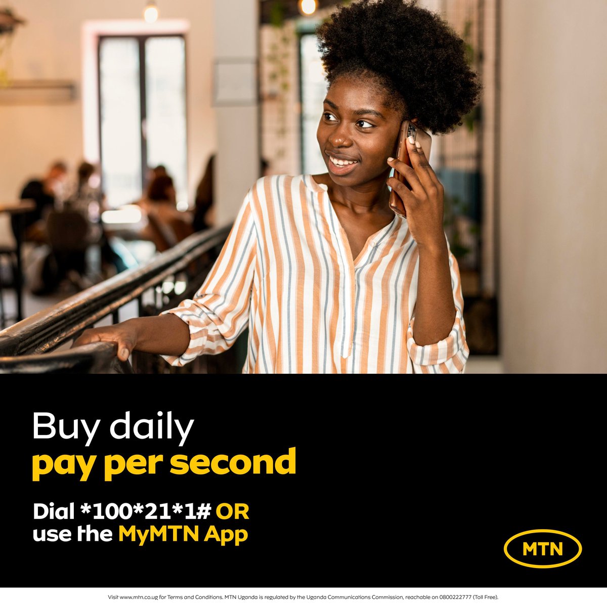 Monday business calls just got cheaper and durable with @mtnug! 🙌 
Activate your daily bundles and enjoy per-second offer.
Activate now via #MyMTN app or *100*21*1#.  #MTNVoiceBundles