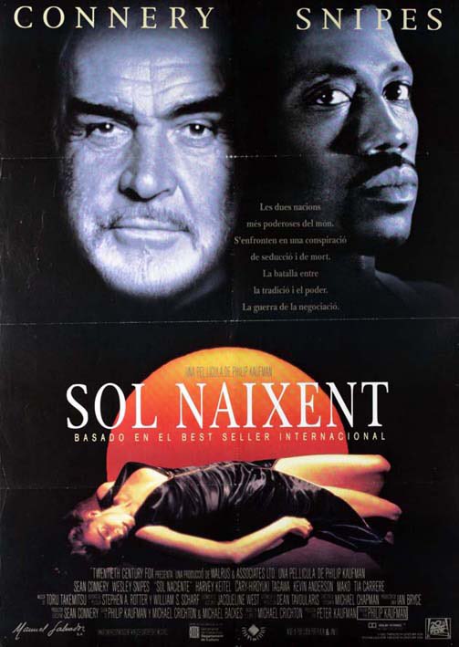 LafondLa52872's tweet photo. "Sol naixent" es va estrenar als cinemes catalans el 29 d'octubre de 1993, i distribuït per Manuel Salvador, S.A.. La pel·lícula va ser doblada al català.
#SolNaixent #RisingSun #PhilipKaufman #MichaelCrichton #MichaelBackes #TōruTakemitsu #DoblatgeCatalà #CinemaEnCatalà @gencat https://t.co/0h3EOVvU1J