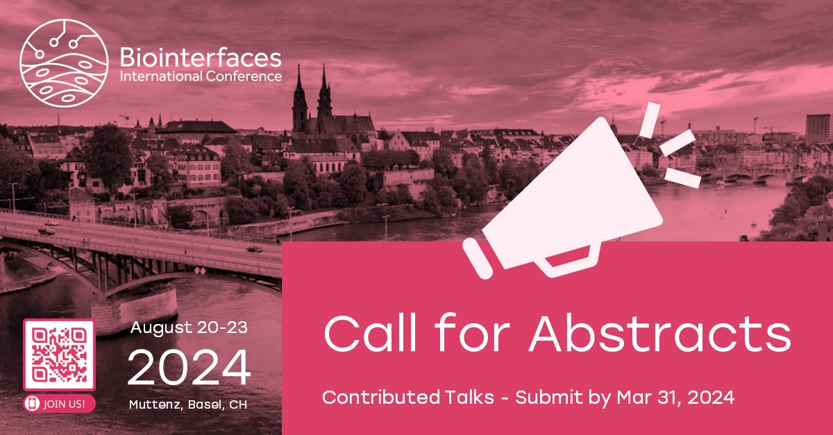 Thinking of giving a talk at #BIC2024?
 
📅Two weeks left to submit your abstract on #biomaterials #biofabrication #mRNA #mechanobiology #immunedisease interfaces #computation #biosensing.

👉biointerfaces.ch/abstract-submi…