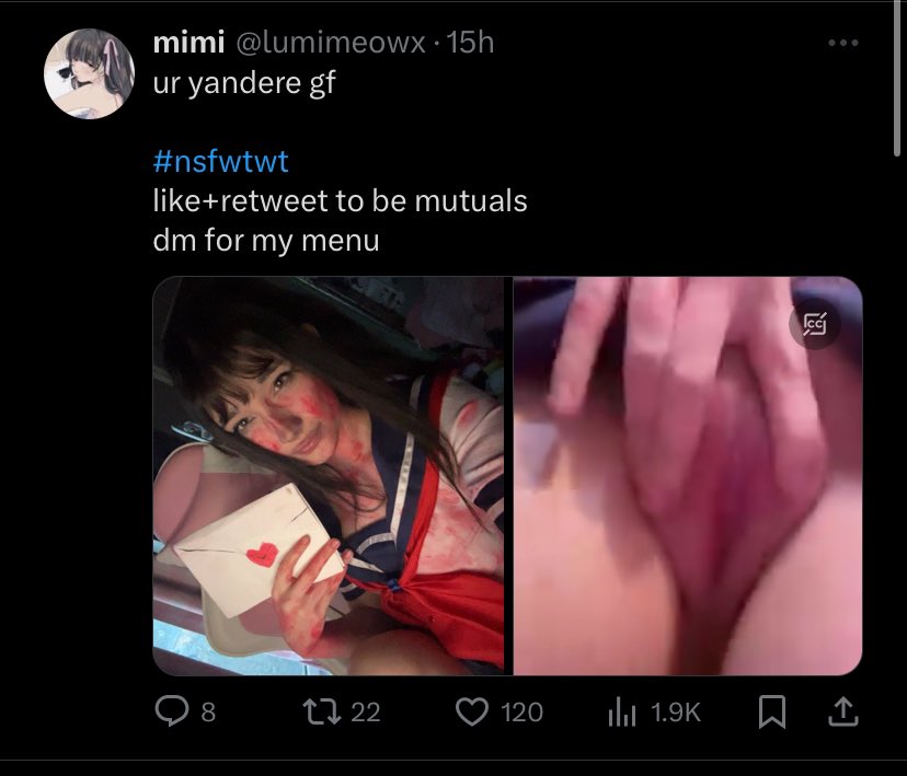 str4wberryslutt's tweet photo. notice how she’s using my captions and my videos .. please report her she was already reported for scamming on her last page #nsfwtwt giving content if u help https://t.co/c4x6I583dq