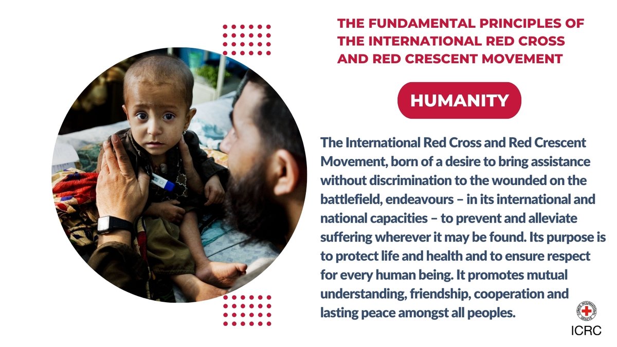 The fundamental principles of the #RedCross and #RedCrescent Movement ensure the humanitarian nature of the Movement’s work and enable it to provide effective, unbiased assistance to people in need.