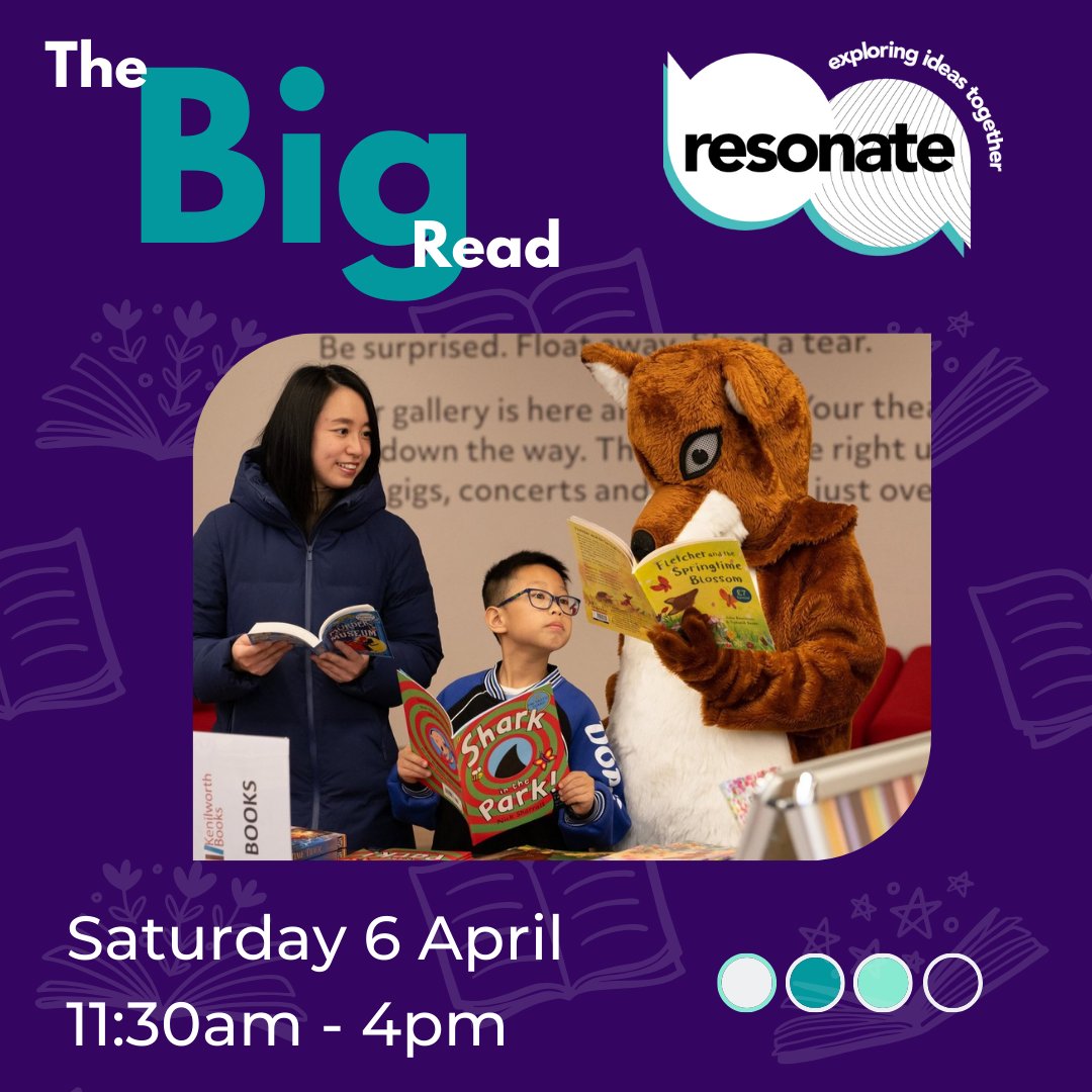 In collaboration with @warwickarts @KenilworthBook  we’re celebrating reading, writing and storytelling at the Big Read! 📚Join us on 6 April for FREE workshops, read-alongs and interactive activities. Find out more and book your ticket: bit.ly/3Un8tQP
#WarwickResonate