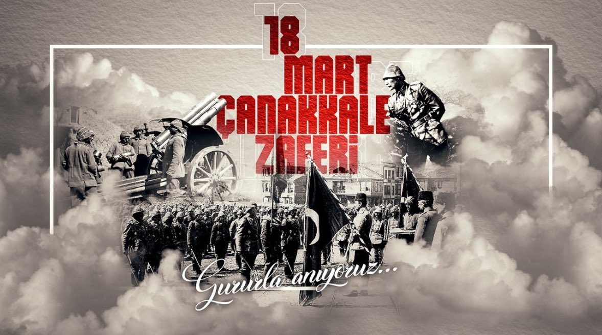 18 Mart Çanakkale Zaferi ve Şehitleri Anma Günü'nün 109. yıl dönümünde Cumhuriyetimizin kurucusu Gazi Mustafa Kemal ATATÜRK ve silah arkadaşları başta olmak üzere, ebediyete intikal eden tüm şehitlerimizi ve gazilerimizi rahmet, minnet ve saygıyla anıyoruz.