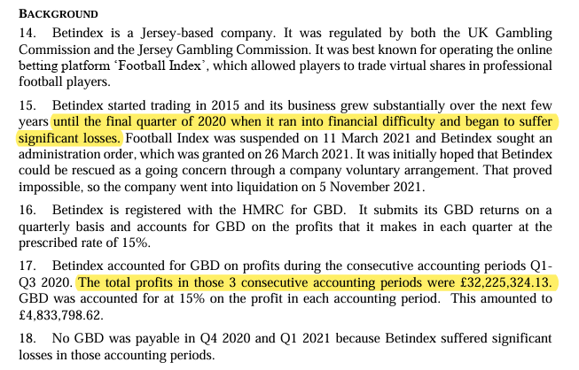 Zidave1's tweet image. Finally a court of law has dispelled the myth that COVID contributed to the collapse of #footballindex with this statement below. Thanks The Eagle for the spot. My next job is now to prove that this was not &quot;a novel gambling product&quot; @DCMS @StuartAndrew but a....