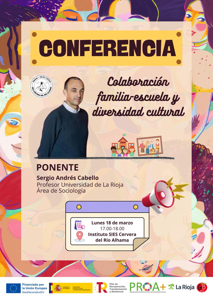 SergioAndCab's tweet photo. Esta tarde, a las 17:00 horas, estaremos en el SIES de Cervera del Río Alhama para hablar de diversidad cultural y colaboración familia - escuela. @unirioja https://t.co/isp02pjQHF