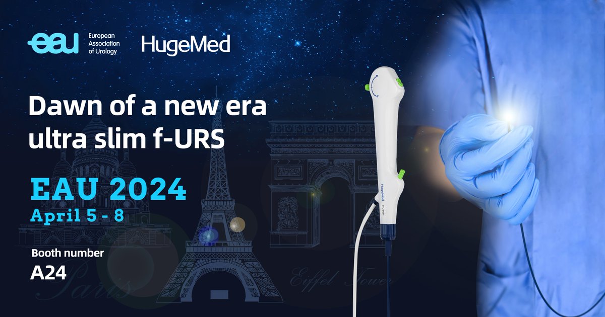 #Hugemed invites you to attend the #EAU from April 5 to 8 in Paris. What are you waiting for?

#Singleuse #endoscope #URS #RIRS #Urology #uretersystem #transplantkidney #horseshoekidney #ureterorenoscope