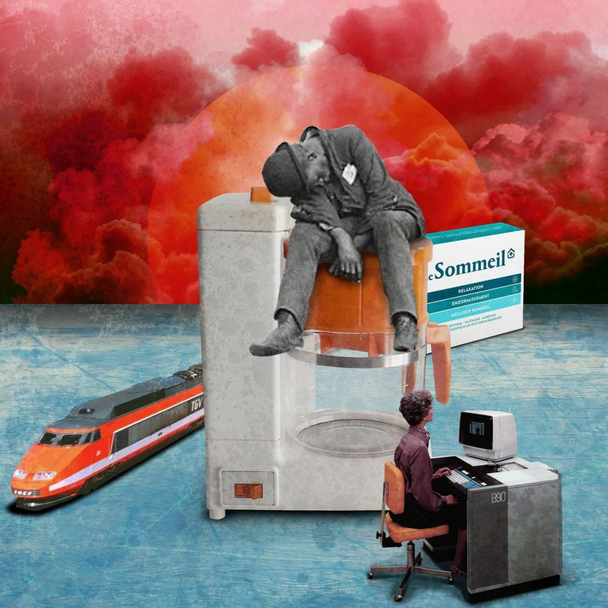iamSLip's tweet photo. Quotidien …
-----
✂️Collage Digital
🖨️Tirage disponible à la demande
-----
#tgv #train #café #sommeil #dormir #travailler #habitude #survivre #journalier #collage #onlylyon https://t.co/cpqL5Xeyl4